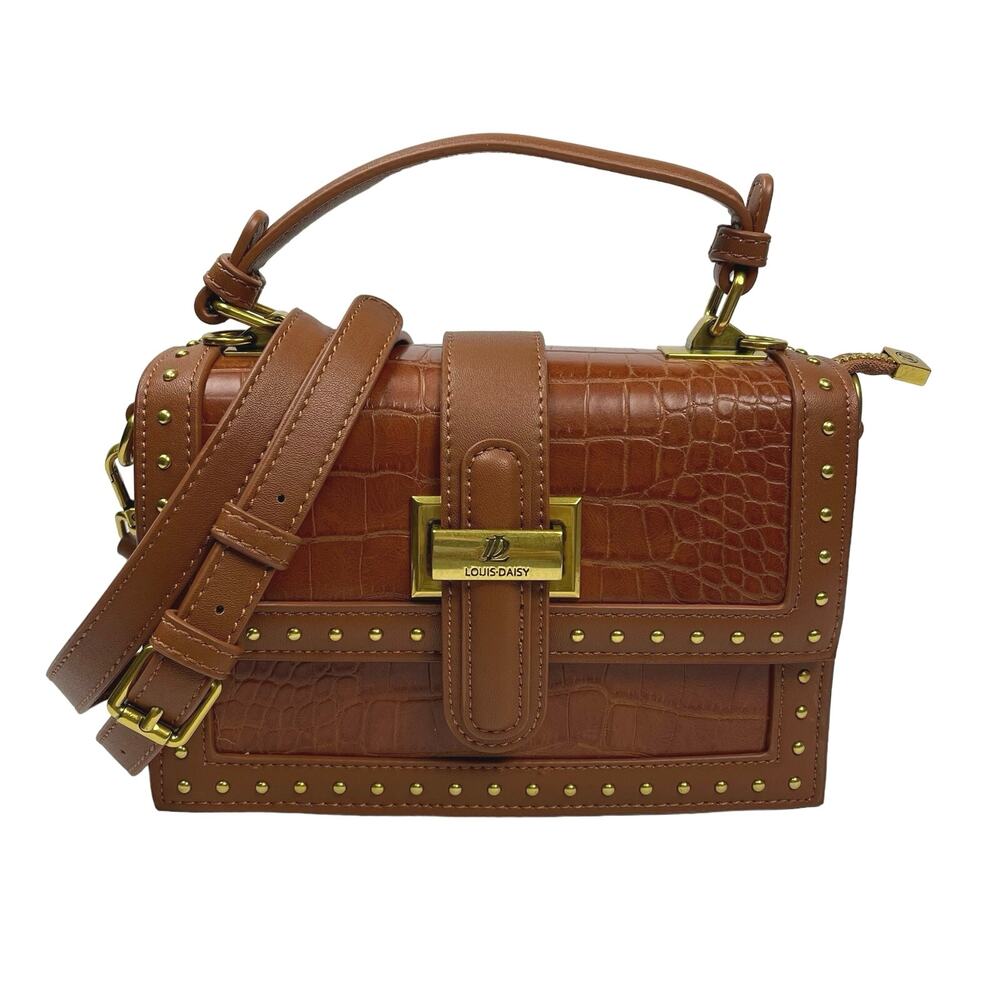 NWT - Louis Daisy Studded Faux Croc Crossbody